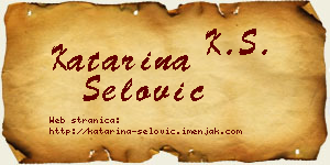 Katarina Šelović vizit kartica